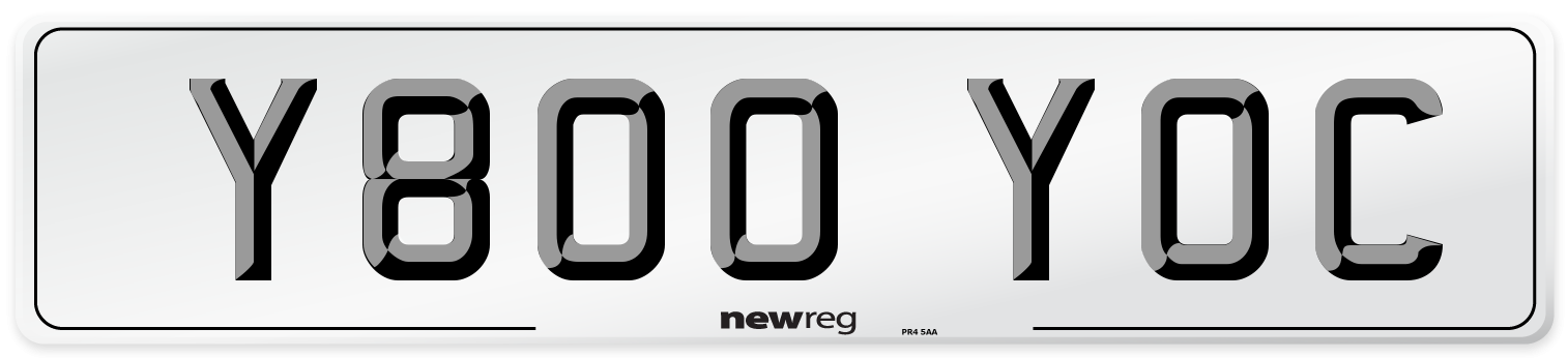 Y800 YOC Number Plate from New Reg